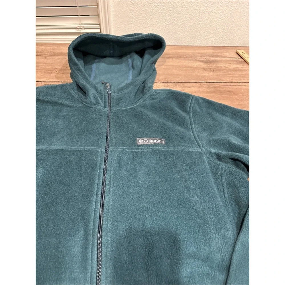 Columbia Full Zip Fleece Hoodie Women's Medium Green - Picture 2 of 10